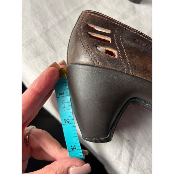 Merrell Brown Heels Evera Cross Cycling Shoes US Size 5.5 Women’s Leather Slip O - Picture 9 of 9